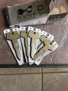 Axxess # 12 Key Keys Blank Assortment BOX OF 5 Locksmith Hardware Key shop - Picture 1 of 1