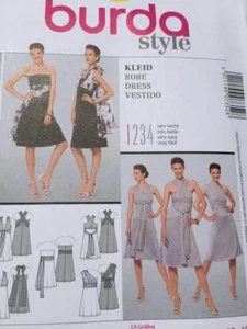 Burda Sewing Pattern 7352 Ladies Misses Fitted Dress Size 6-18 Uncut - Picture 1 of 3