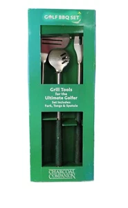 GOLF BBQ Tool Set 3 Piece Stainless Steel Utensil Set Spatula Fork Tongs Gift - Picture 1 of 5