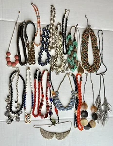 Necklace  Lot  23 Vintage To Modern Styles Untested 2lbs 8.2oz 16 to 30” - Picture 1 of 24