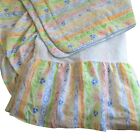 Vintage Martex Bed Skirt Ruffle Queen Pillow Shams Multicolor Striped USA Made