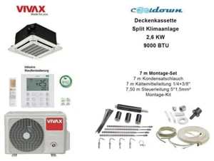 VIVAX Deckenkassette 9000 BTU +7 m Montageset WIFI Ready 2,6KW Split Klimaanlage - Bild 1 von 9
