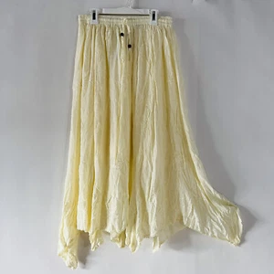 Womens Maxi Skirt Floral Embroidery Boho Gypsy Western Fairy Asymmetrical Hem - Picture 1 of 7