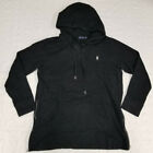 Polo Ralph Lauren tunic length pullover hoodie women sz L black