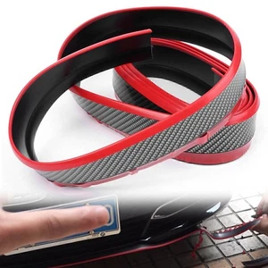 2,5M Auto Front Stoßstange Schweller Unterlippe Streifen Gummi Schutz Schutz Streifen Rot - Bild 1 von 9