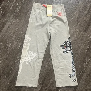 Ed Hardy Kids Gray Tiger Print Lounge Pants Sweatpants L NWT - Picture 1 of 5