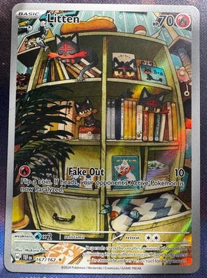 Litten 167/162 SV05: Temporal Forces Holo illustration rare near mint  - Image 1 of 4