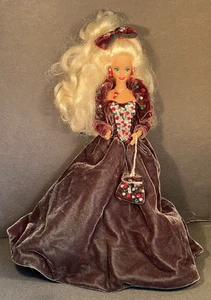 1991 Holiday Barbie In Green Velvet Dress Vintage Mattel No Shoes See Photos - Picture 1 of 24