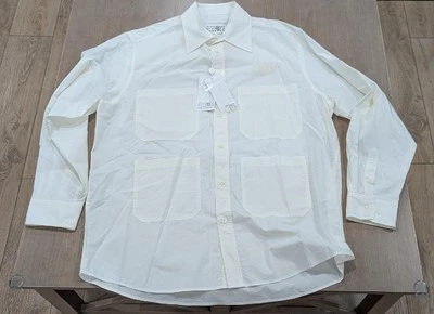 $610 Mens MM6 Maison Margiela Pocket Button Up Shirt White 50 US 40 - Image 1 of 4
