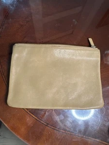 Celine Paris hellbraunes Leder 9 1/2" mal 7" Reißverschluss oben Clutch Tasche 47-73 - Bild 1 von 4