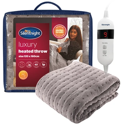 Silentnight Heated Throw Electric Over Blanket Soft Fleece Comfort Control Sofa - Image 1 of 4