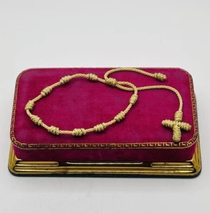 10 Knoten Gebet Rosenkranz Kreuz Kordel verstellbar Armband Handarbeit christlich Geschenk - Bild 1 von 7