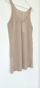 Stefanel linen knit semi sheer tank, beige, M - Picture 1 of 6