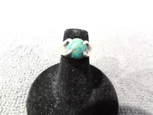Vintage .925 Sterling Turquoise Dome Ring-Size 4.25 - Picture 1 of 3