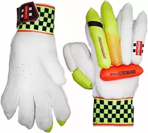 GRAY NICOLLS POWERBOW 5 GN + (RH)- YOUTH BATTING GLOVES (WHITE, GREEN, ORANGE) - Picture 1 of 1