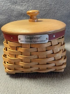 Longaberger 2005 Hostess Cesto Apprezzamento Coperchio Legno Plastica Protezione Usato in Ottime Condizioni - Foto 1 di 16