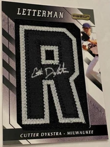 2008 Razor Letterman CUTTER DYKSTRA Rare Black Letter Patch "R" #ed 1/5 Auto - Picture 1 of 1