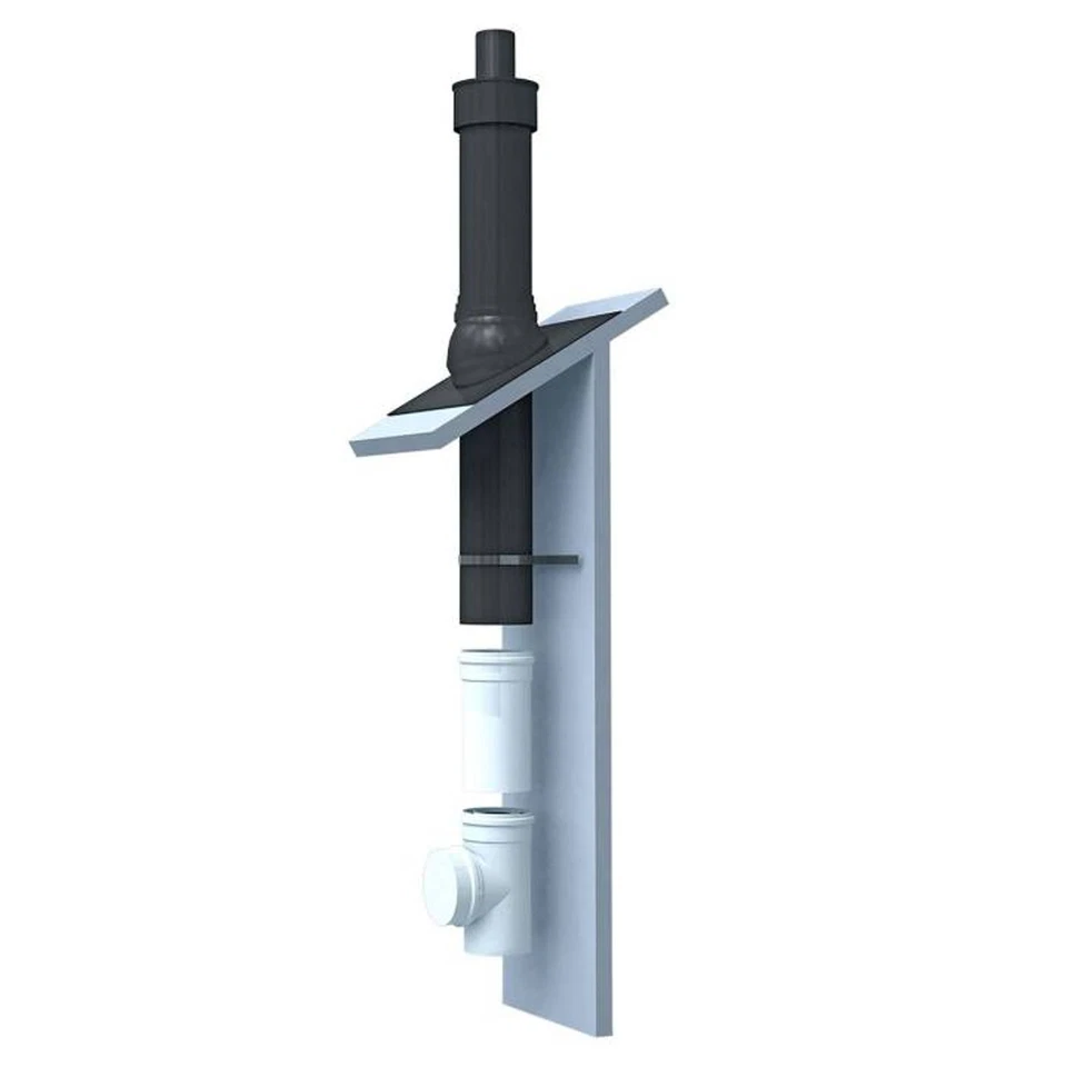 Paquet Dachheizzentrale Las Oblique 25-45° Dn 80/125 Noir - Bild 1 von 1