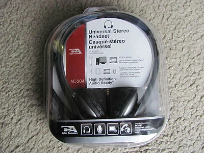 New Cyber Acoustics AC-204 Universal Stereo Headset w/ Single Plug and Y-adapter - Image 1 of 4