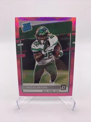 2020 La'Mical Perine Rated Rookie Optic Preview PINK Prizm RC New York Jets - Image 1 of 2