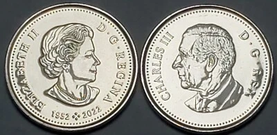 Medio dólar de 50 centavos King Charles III/Elizabeth II CANADÁ 2023 Foto 1 de 4