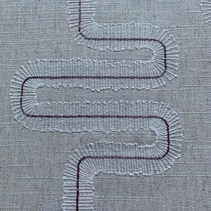 Clarke & Clarke EMBROIDERED Curtain Fabric MIKKEL HEATHER 220x68cm Nordic Design - Picture 1 of 7