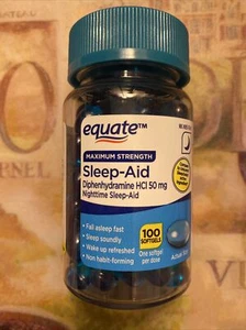 Equate Maximum Strength Schlafmittel Weichkapseln, 100 Stück, Ablaufdatum 02/2028. - Bild 1 von 6