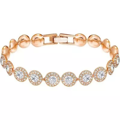 Brazalete tenis Swarovski para mujer pavé angelical tono oro rosa Foto 1 de 4
