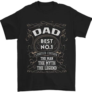 Fathers Day No 1 Dad Man Myth Legend Funny Mens T-Shirt 100% Cotton - Picture 1 of 102