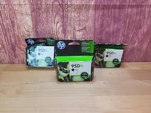 3 NEW Genuine HP 950XL Ink Cartridge Black CN045AN#140 OEM Exp 12/16 - Picture 1 of 6