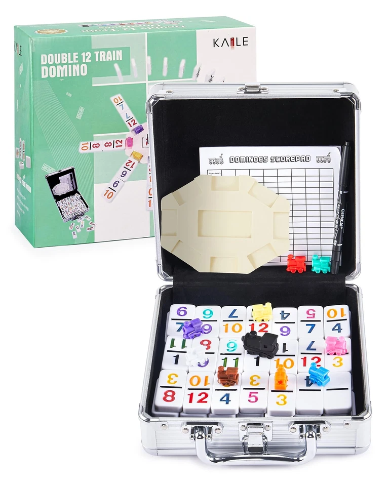 Number Dominoes Set Color Double 12 Mexican Train Chicken Foot With Aluminum 91