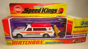 Matchbox K-49A Ambulance weiß & rot rare ORANGE Scheiben top in Box - Picture 1 of 10