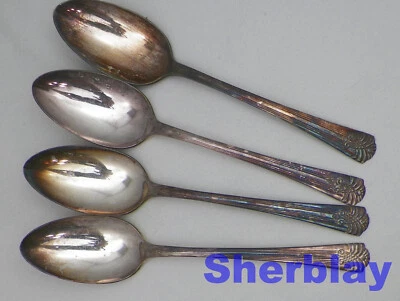 Vogue Silver Plate 1938 International Silver Set 4 Table Serving Spoon 8 3/8" - Image 1 of 4