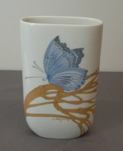 Schöne Vase, Rosenthal, Schmetterling, Goldmalerei, signiert, 18,5 cm - Bild 1 von 4