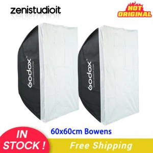 US 2X 60*60cm 24x24" Rectangular Bowens Softbox Fr Studio Strobe Flash Speedlite - Picture 1 of 10