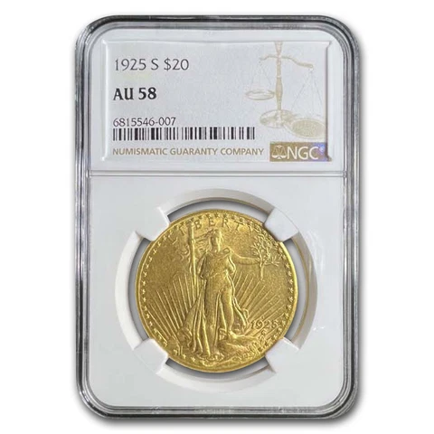 1925-S $20 Saint-Gaudens Gold Double Eagle AU-58 NGC - SKU#67167 Cover