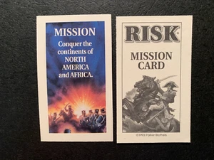 Risk  1993  Conquer North America And Africa  Mission Card  Replacement Piece - Picture 1 of 2
