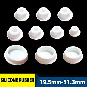 Silicone Rubber Grommet Plug Blanking End Caps Seal Bung Tube White 19.5-51.3mm - Picture 1 of 5