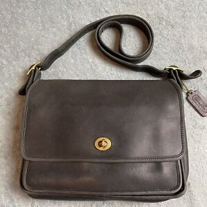 Vintage Coach Black Leather Crossbody Purse Bag No 0143-903