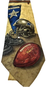 Vtg Dallas Cowboys NFL Men's Silk Necktie Tie Eagles Wings 57.5" x 4" - Picture 1 of 15