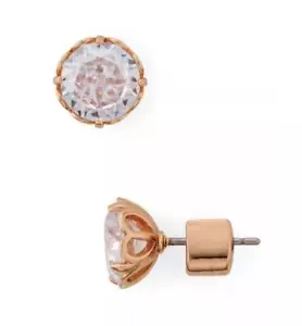 NWT Kate Spade That Sparkle Round Stud Earrings $38 CZ Zirconia Rose Gold - Picture 1 of 5