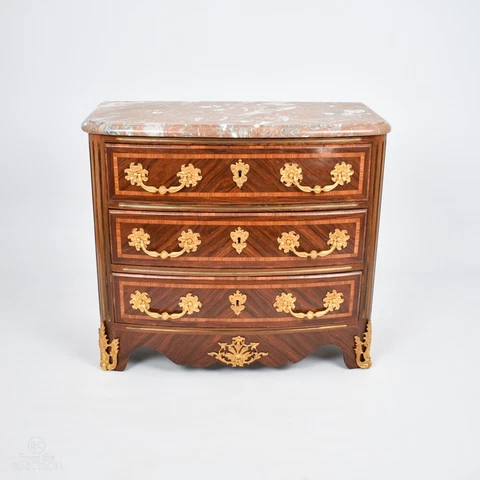 William IIII Kingwood and Rose Wood, Ornate French Chest of Drawers Cover