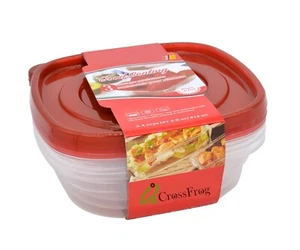 CrossFrog Kunststoff Lebensmittel Behälter Aufbewahrung mit Deckel Suppe & Salat Schüsseln 3/Pack - Bild 1 von 6