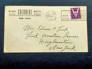 WWII United States, Miami to New York 1943. Miami Colonial Hotel tc1111 - Picture 1 of 2