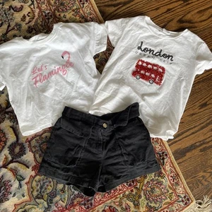Janie And Jack Shorts Tshirt Set 3 Pieces Girls Size 8 - Picture 1 of 4
