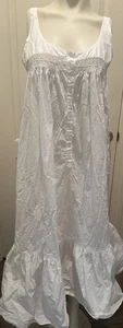 Vintage Victorias Secret White Cotton Nightgown Size Large Gold Label Prarie - Picture 1 of 9