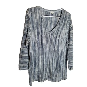 J. Jill Pure Jill Pullover Damen Large blau gestreift Pulli Langarm V-Ausschnitt - Bild 1 von 8