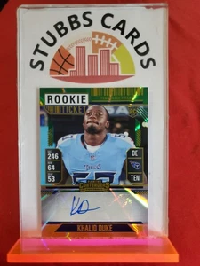2024 Panini Contenders Khalid Duke Auto #300 green Rookie Ticket - Picture 1 of 2