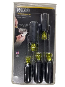 NEW! KLEIN TOOLS 5-pc. CUSHION GRIP SCREWDRIVER SET, 85445, USA - Picture 1 of 6