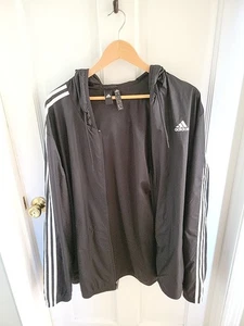 Adidas Jacke Herren 2XL schwarz beige Trikot Track Full Zip Trefoil 3-Streifen schwarz - Bild 1 von 3